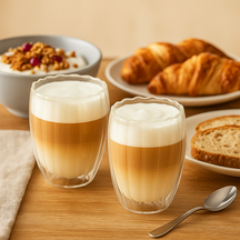 Cookinglife Dubbelwandige Latte Macchiato glazen / Koffieglazen Pumpkin 300 ml - 2 stuks