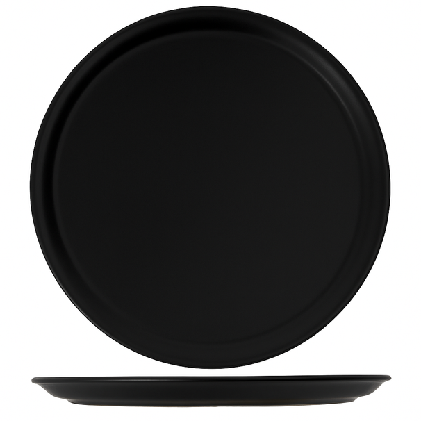Cookinglife Pizzaborden Aardewerk Zwart Ø 30 cm - Set van 4 Vaatwasserbestendig