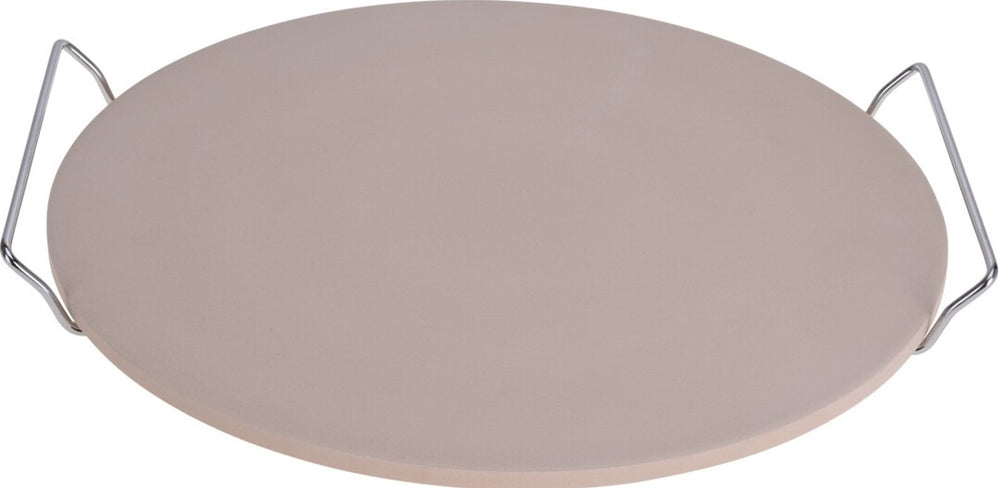 Cookinglife Pizzasteen met houder Fire & Flavour ø 33 cm -  Hittebestendig Steen - BBQ en Oven Gebruik