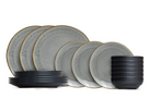Cookinglife Serviesset Nola Warm Grey 18-delig / 6 personen - 6 dinerborden, 6 ontbijtborden en 6 kommen