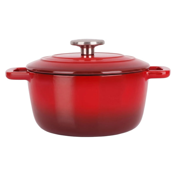 Cosy & Trendy Braadpan met deksel Fontestic Gietijzer Traditional Red ø 20 cm / 2.7 Liter - geëmailleerde anti-aanbaklaag