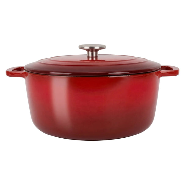 Cosy & Trendy Braadpan met deksel Fontestic Gietijzer Traditional Red ø 28 cm / 6.8 Liter - geëmailleerde anti-aanbaklaag