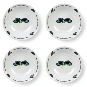 Cosy & Trendy Diep Bord / Mosselbord Deco ø 23 cm - 4 Stuks