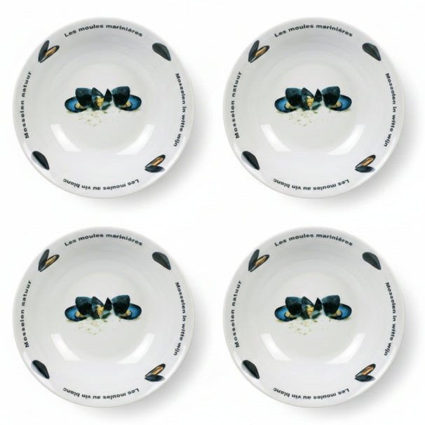 Cosy & Trendy Diep Bord / Mosselbord Deco ø 23 cm - 4 Stuks