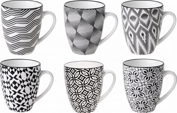 Cosy & Trendy Koffiekopjes Nikko Black 190 ml - 6 stuks