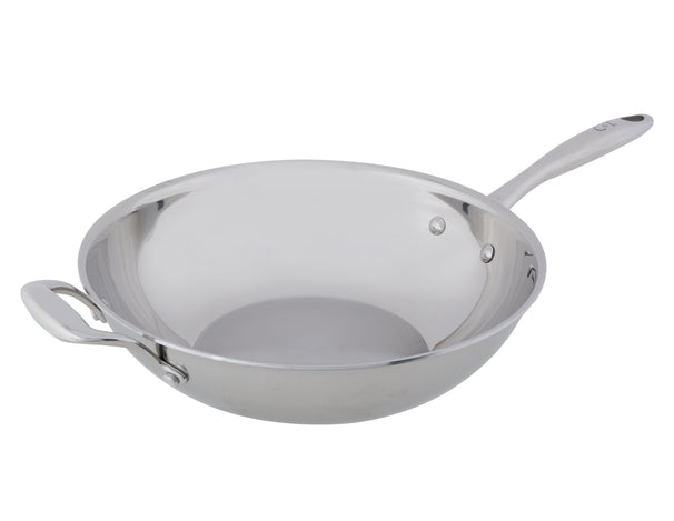 Cosy & Trendy Wokpan Classic RVS ø 30 cm - geschikt voor alle warmtebronnen - zonder anti-aanbaklaag