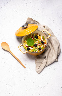 Cosy & Trendy Braadpan met deksel Fontestic Gietijzer Amber Gold Ø 28 cm / 6.8 Liter - geëmailleerde anti-aanbaklaag