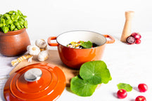 Cosy & Trendy Braadpan met deksel Fontestic Gietijzer Roest Ø 28 cm / 6.8 Liter - geëmailleerde anti-aanbaklaag