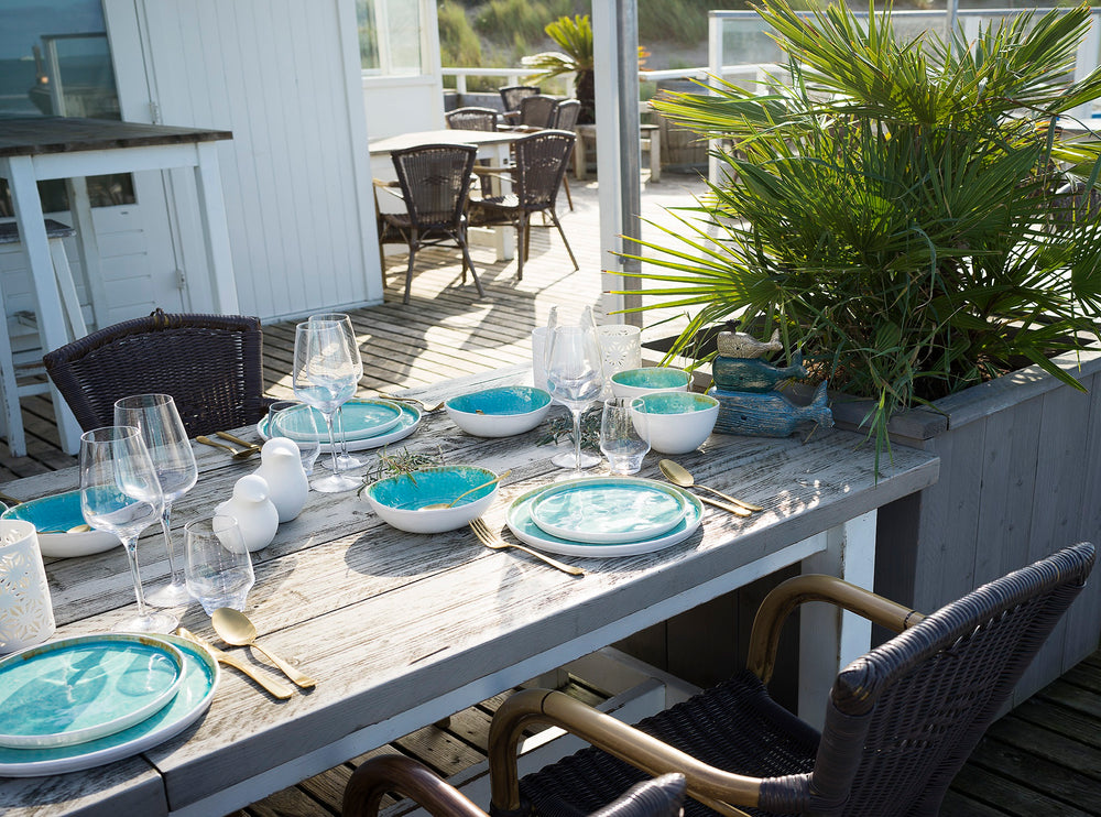 Cosy & Trendy Serviesset Laguna Azzurro 12-delig / 4 personen - 4 dinerborden, 4 ontbijtborden en 4 kommen
