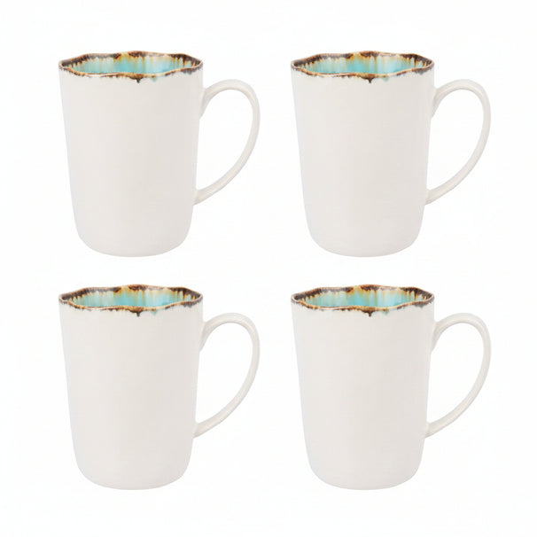 Cosy & Trendy Mokken / Bekers - Laguna Azzurro 390 ml - 4 Stuks
