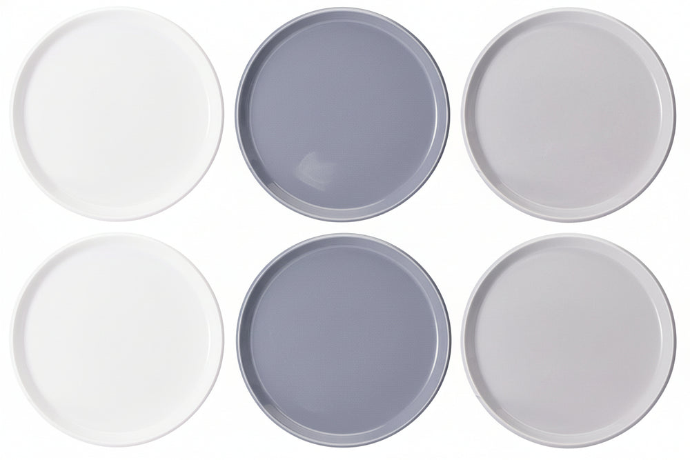 Cookinglife Dinerborden Siaki - Wit / Blauw / Grijs ø 26.5 cm - Porselein - 6 stuks