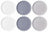 Cookinglife Dinerborden Siaki - Wit / Blauw / Grijs ø 26.5 cm - Porselein - 6 stuks