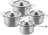 DUCQ Pannenset 4-Delig - Downdraft Geschikt - Kookpan ø 18, 20, 20 cm & Steelpan ø 16 cm + Deksels