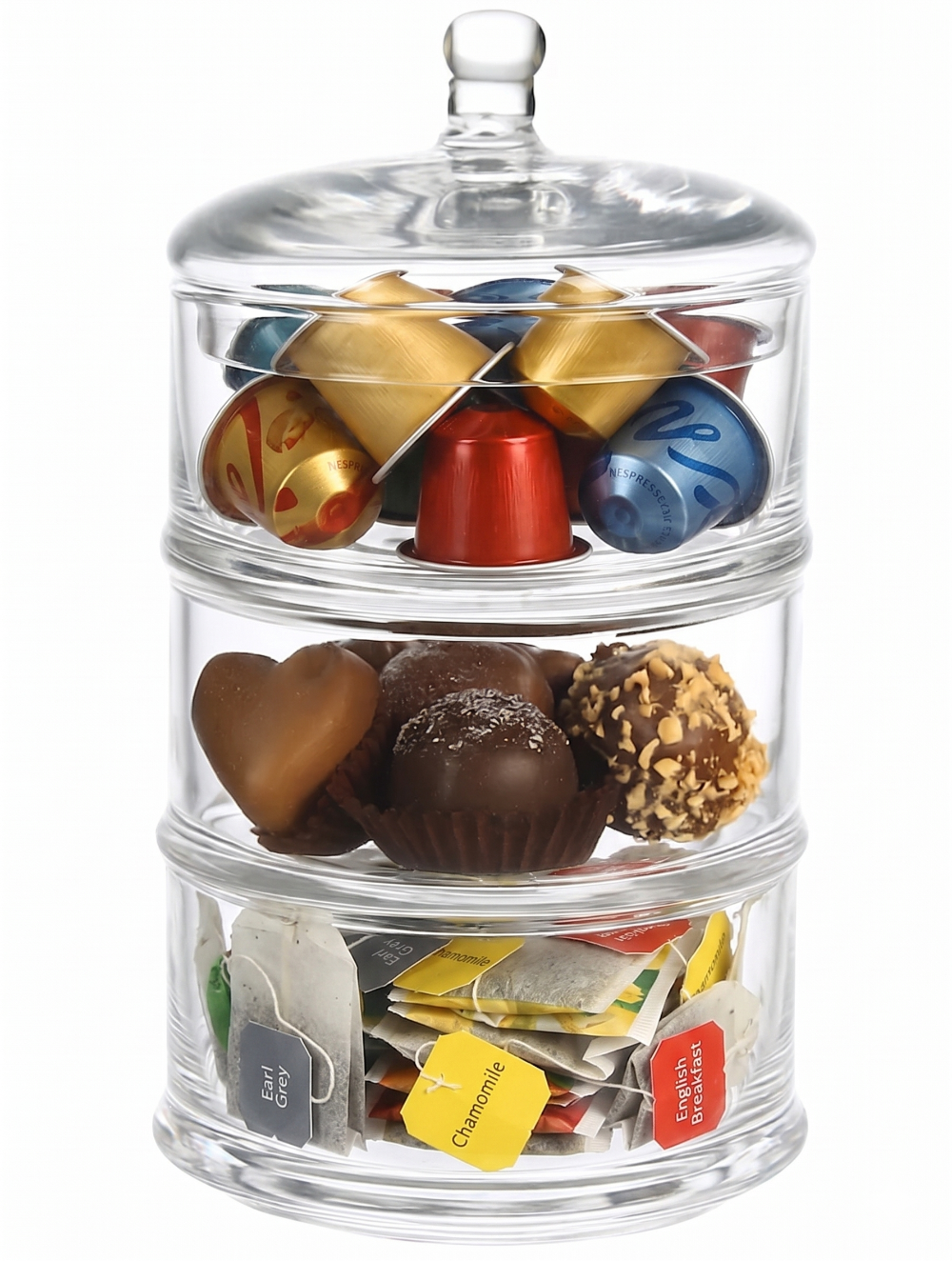 Cookinglife Bonbonnière / Voorraadpot Glas Ø 12.5 cm - Bewaren en Presenteren van Bonbons