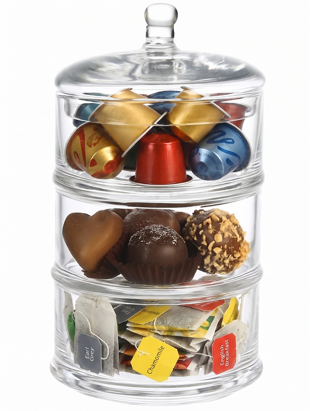 Cookinglife Bonbonnière / Voorraadpot Glas Ø 12.5 cm - Bewaren en Presenteren van Bonbons