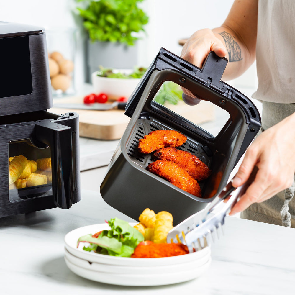 GreenPan Dubbele Airfryer Bistro Dual Zone - Zwart - 8 Liter (2 x 4 Liter)