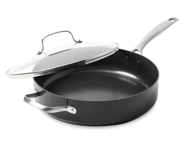 GreenPan Hapjespan met deksel Copenhagen Zwart ø 28 cm / 4.3 Liter - keramische anti-aanbaklaag