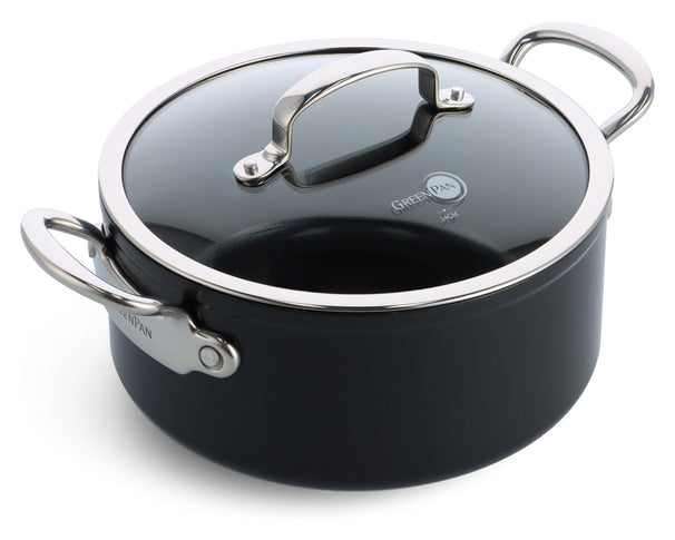 GreenPan Kookpan Barcelona Pro Zwart ø 24 cm / 4.9 Liter - keramische anti-aanbaklaag