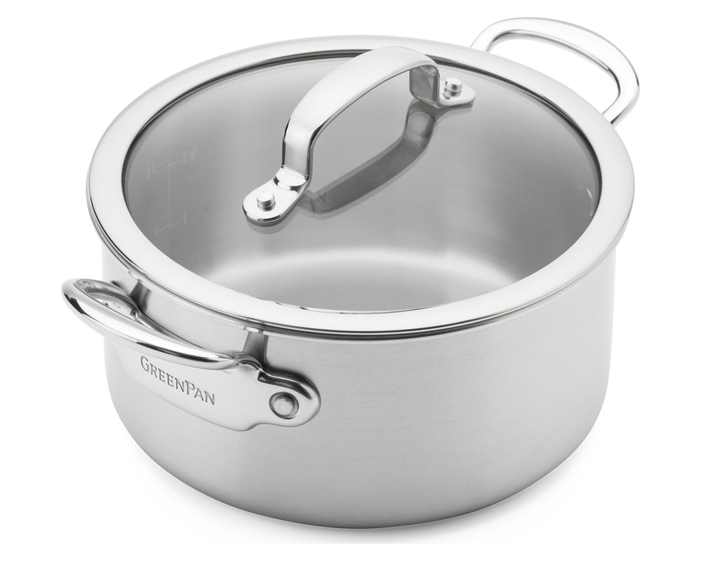 GreenPan Kookpan met deksel Première 5PLY RVS ø 20 cm / 3.11 Liter