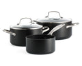 GreenPan Pannenset Copenhagen Zwart 3-delig - Steelpan ø 16 cm, Kookpan ø 18 & 20 cm