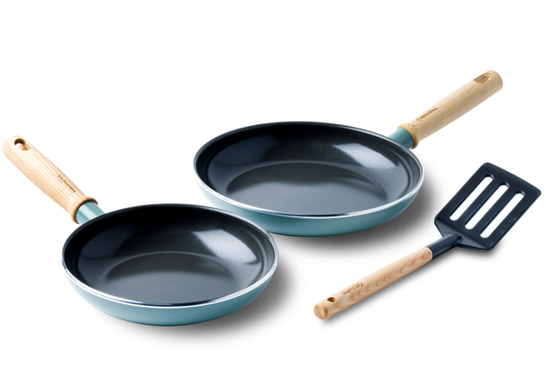 GreenPan Koekenpannenset met spatel - Mayflower - ø 20 & 24 cm - keramische anti-aanbaklaag