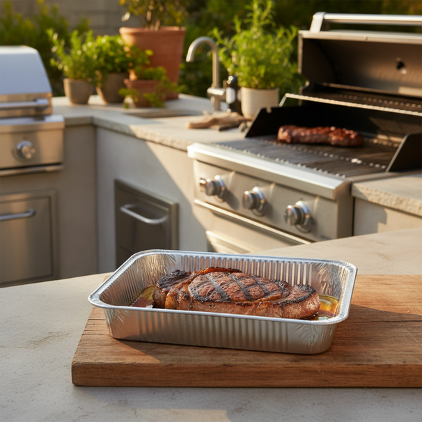 Cookinglife Grill BBQ Aluminium Bakjes / BBQ Grill Tray - 23 x 18 cm - 18 stuks