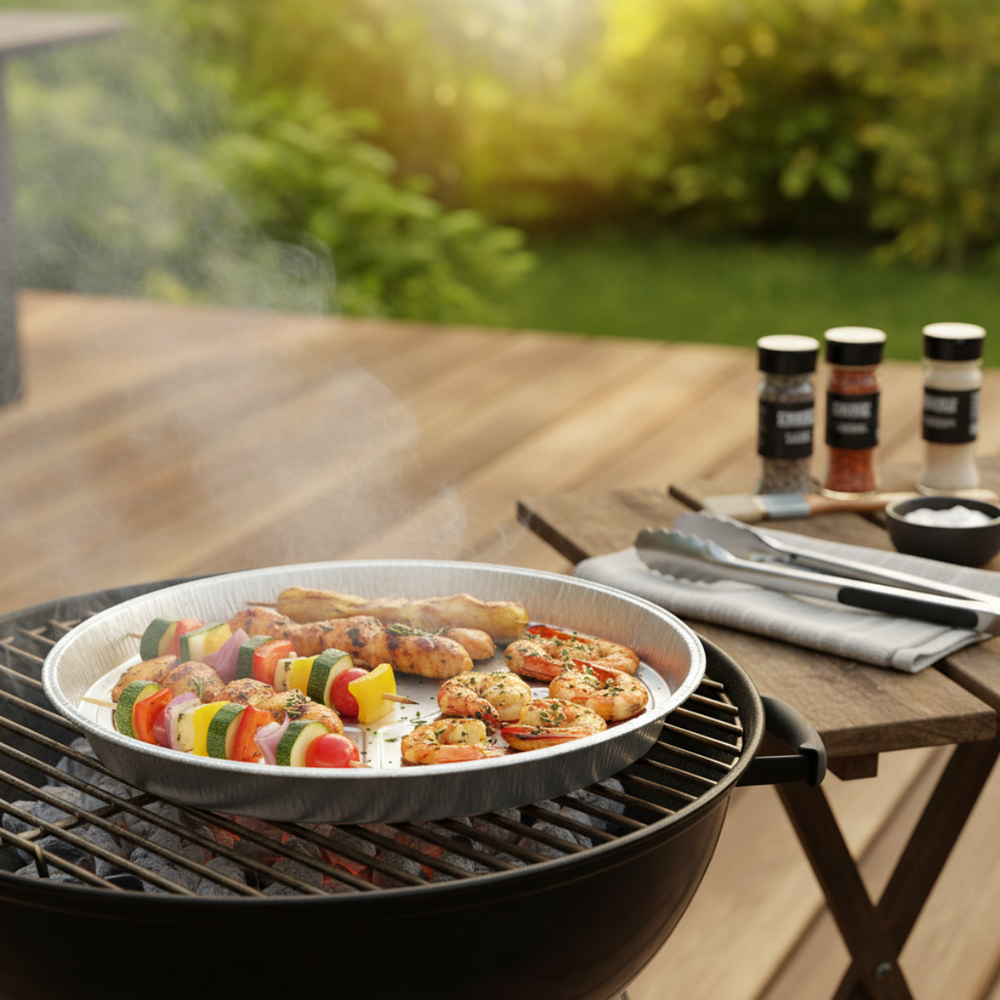 Cookinglife Grill BBQ Aluminium Bakjes / BBQ Grill Tray ø 33 cm - 15 stuks