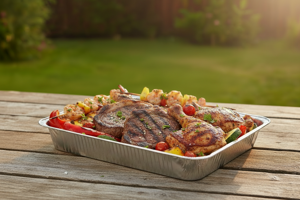 Cookinglife Grill BBQ Aluminium Bakjes / BBQ Grill Tray - 34 x 21 cm - 18 stuks