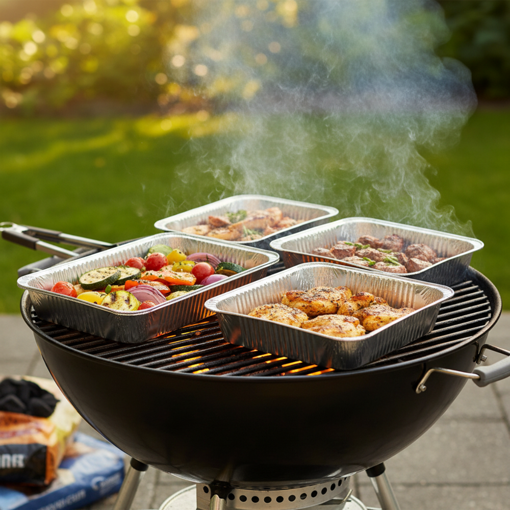 Cookinglife Grill BBQ Aluminium Bakjes / BBQ Grill Tray - 22 x 15 cm - 15 stuks