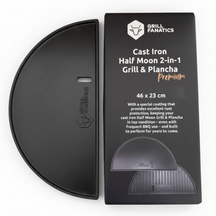 Cookinglife Grill Halve Maan Grillplaat / Plancha Gietijzer - 2-zijdig - Geschikt voor 46 cm Kamado's