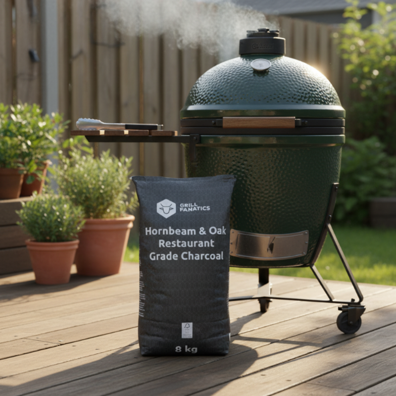 Cookinglife Grill Charcoal Startersset - Houtskool 8kg (Haagbeuk/Eik), Kolenmand & Handschoenen