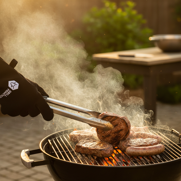 Cookinglife Grill BBQ Handschoenen / Ovenhandschoenen Zwart Leer 500 °C - 2 stuks