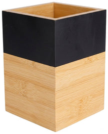 Cosy & Trendy Spatelpot Black & Wood - 10 x 10 x 14.5 cm