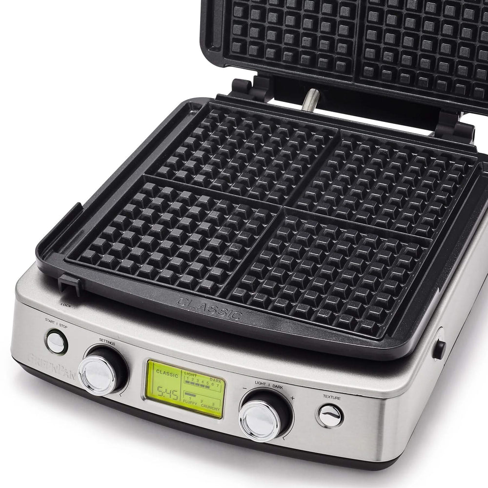 GreenPan Wafelijzer - Black - inclusief 2 sets wafelplaten - Keramische anti-aanbaklaag