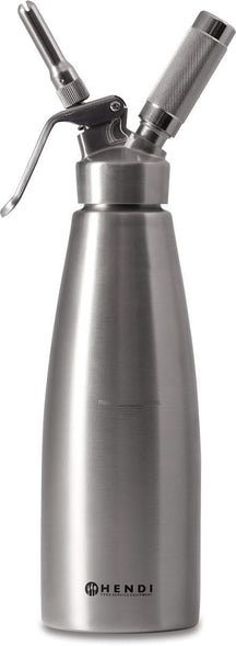 Hendi Slagroomspuit RVS 1 Liter + Slagroompatronen 10 Stuks