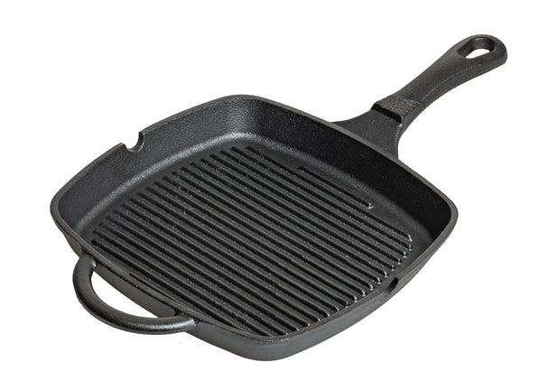 Blackwell Grillpan Gietijzer Cast Iron 23 x 23 cm - geschikt voor alle warmtebronnen - zonder anti-aanbaklaag