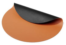 Cookinglife 6 Placemats + 6 Onderzetters - Dubbelzijdig - Rond - Vegan leer - Zwart / Cognac