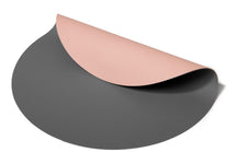 Cookinglife Placemats - Dubbelzijdig - Vegan leer - Grijs / Roze ø 38 cm - 6 Stuks