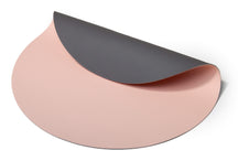 Cookinglife Placemats - Dubbelzijdig - Vegan leer - Grijs / Roze ø 38 cm - 6 Stuks