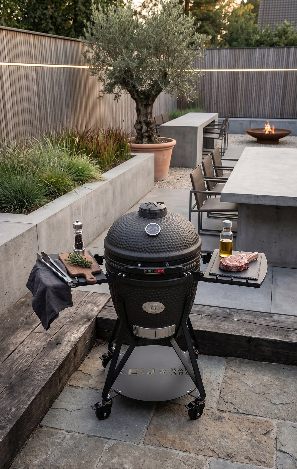 Keij Kamado BBQ Legend Large Matt Black - 21 inch