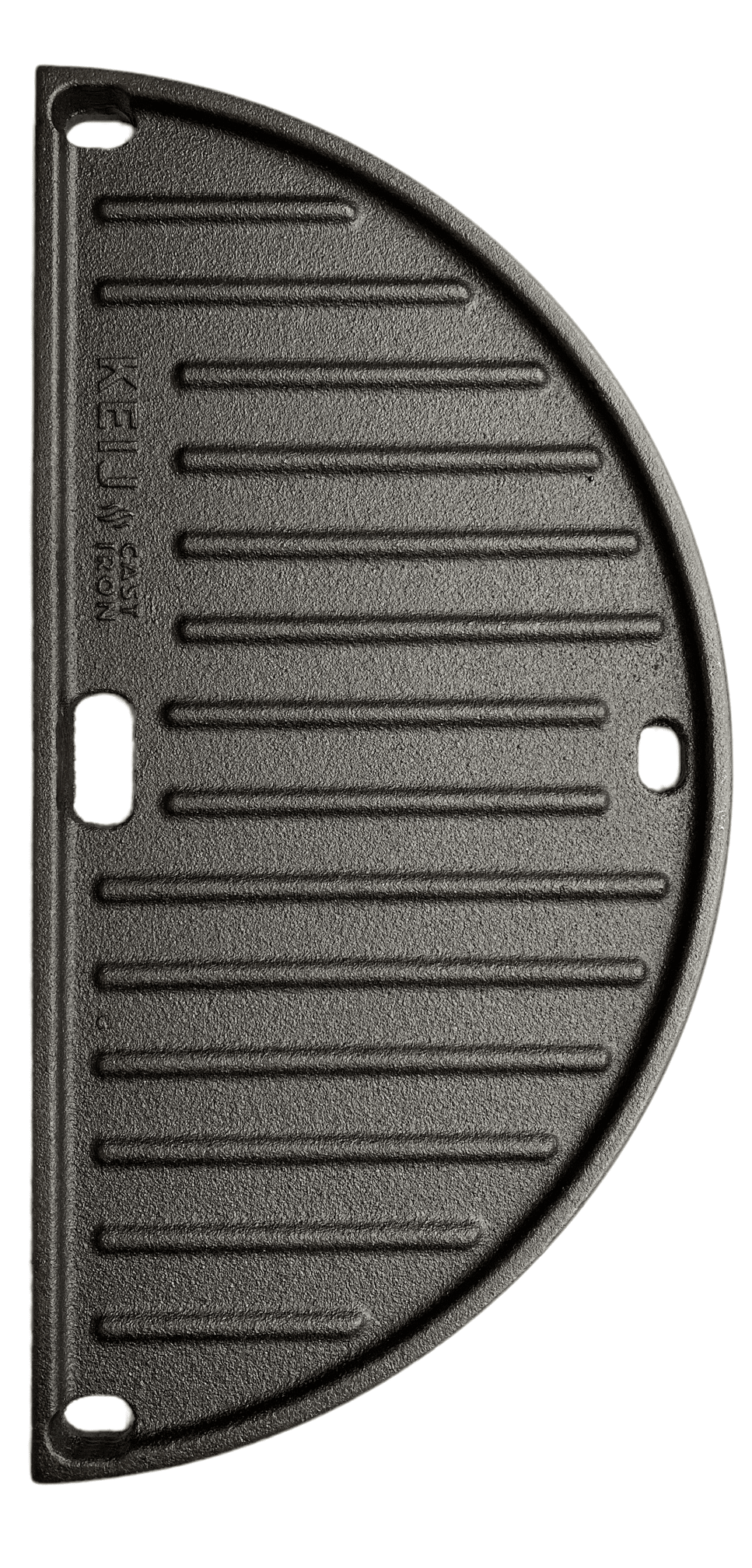 Keij Kamado Halve Maan Grillplaat / Plancha Compact - Geëmailleerd Gietijzer - 2-zijdig - 33 cm - voor 15 inch Kamado's - Universeel