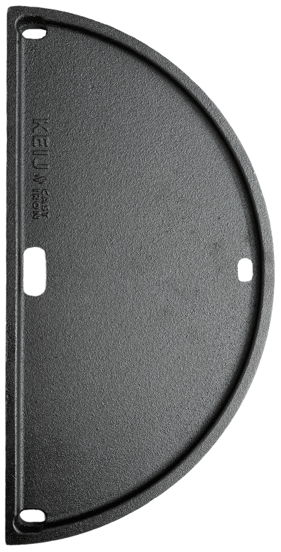 Keij Kamado Halve Maan Grillplaat / Plancha Compact - Geëmailleerd Gietijzer - 2-zijdig - 33 cm - voor 15 inch Kamado's - Universeel