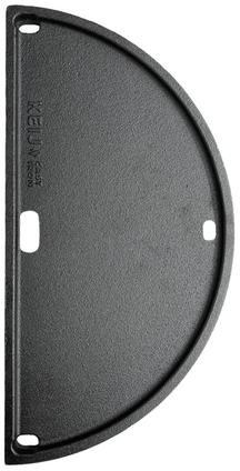 Keij Kamado Halve Maan Grillplaat / Plancha Compact - Geëmailleerd Gietijzer - 2-zijdig - 33 cm - voor 15 inch Kamado's - Universeel