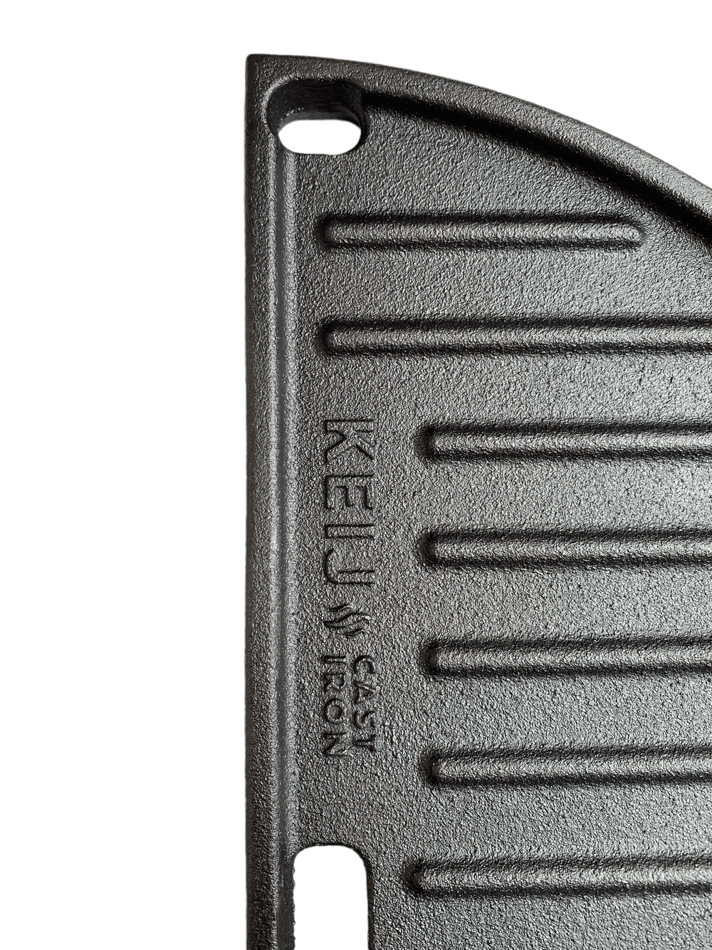 Keij Kamado Halve Maan Grillplaat / Plancha Compact - Geëmailleerd Gietijzer - 2-zijdig - 33 cm - voor 15 inch Kamado's - Universeel