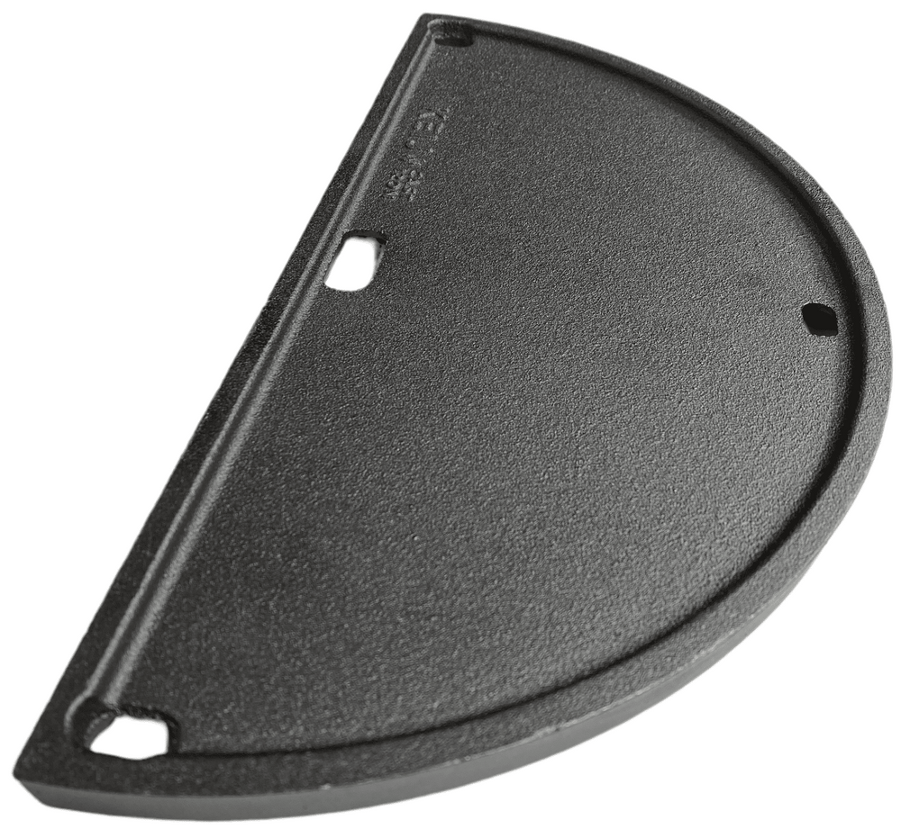 Keij Kamado Halve Maan Grillplaat / Plancha Compact - Geëmailleerd Gietijzer - 2-zijdig - 33 cm - voor 15 inch Kamado's - Universeel