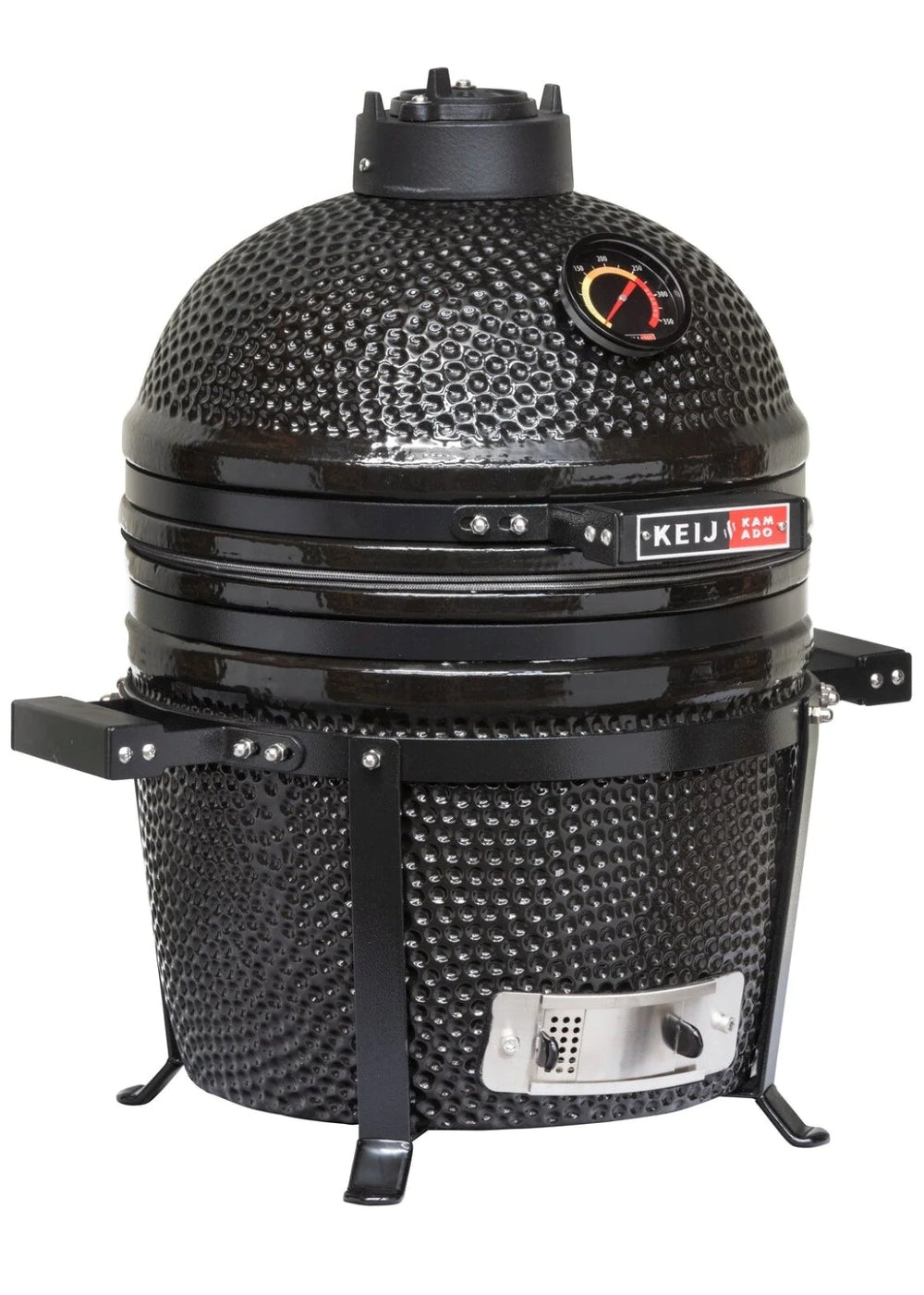 Keij Kamado BBQ Startersset - Pro Compact Black 15 inch - met Houtskool, Aanmaakwokkels & Kolenmand