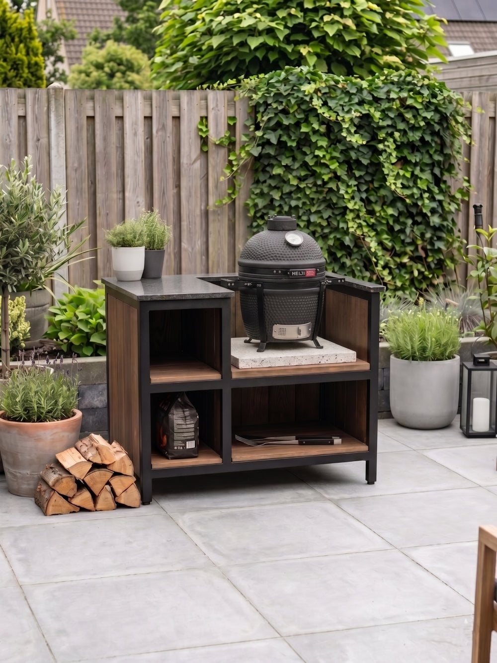 Keij Kamado BBQ Legend Compact Matt Black - 15 inch