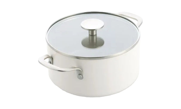 KitchenAid Kookpan Aluminium White Milkshake ø 24 cm / 4.9 Liter - keramische anti-aanbaklaag