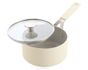 KitchenAid Steelpan Aluminium Almond Cream ø 16 cm / 1.6 Liter - met deksel - keramische anti-aanbaklaag