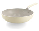 KitchenAid Wokpan Aluminium Almond Cream ø 28 cm / 3.7 Liter - keramische anti-aanbaklaag